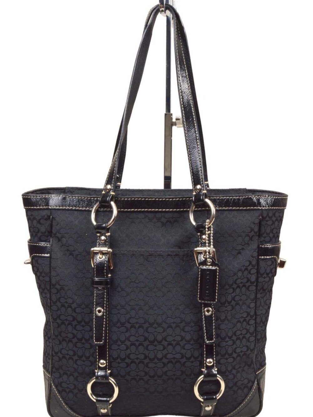 Authentic Coach Signature Gallery Tote Patent Leather Trim Nice!